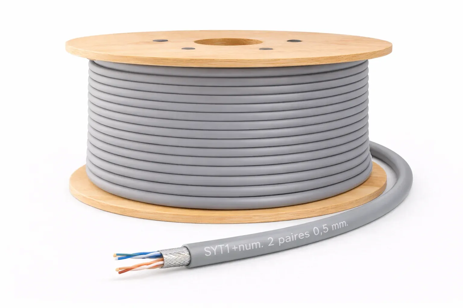 Câble téléphonique SYT1+num. 2 paires 0,5 mm – couronne 100 m — image 1