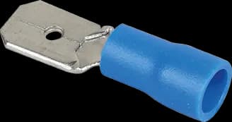 Cosse plate mâle isolée — languette 6,35 × 0,8 mm — 1,5-2,5 mm² — bleue — boîte de 50 — image 1