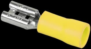 Cosse clip femelle Faston 6,35 mm — partiellement isolée — jaune — 4 à 6 mm² — boîte de 50 — image 1