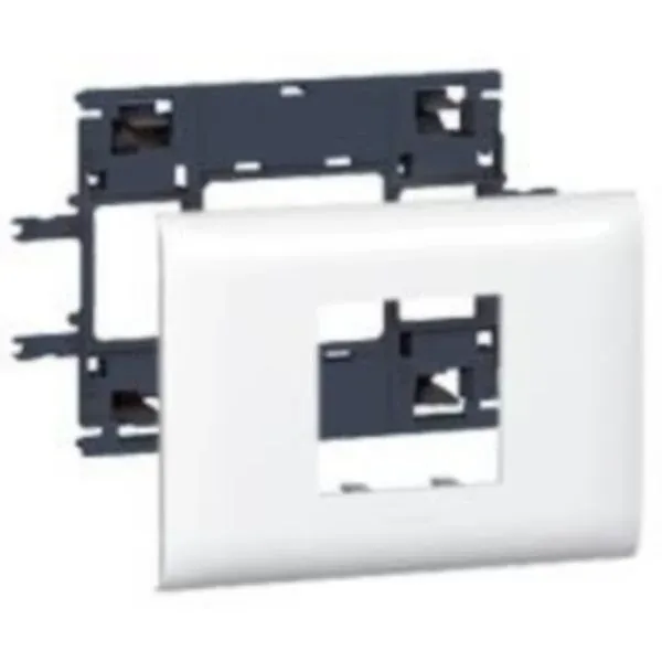 Support Mosaic — 1 rangée × 2 modules — goulotte DLP couvercle 85 mm — image 1