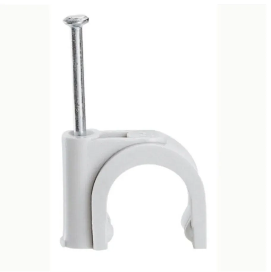 Attaches câble Ø14 mm — grises RAL7035 — boîte de 100 — image 1