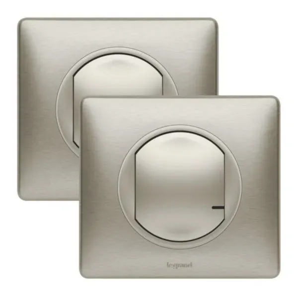 Kit va-et-vient sans fil — commande sans fil + interrupteur 230 V — Titane — Céliane — image 1