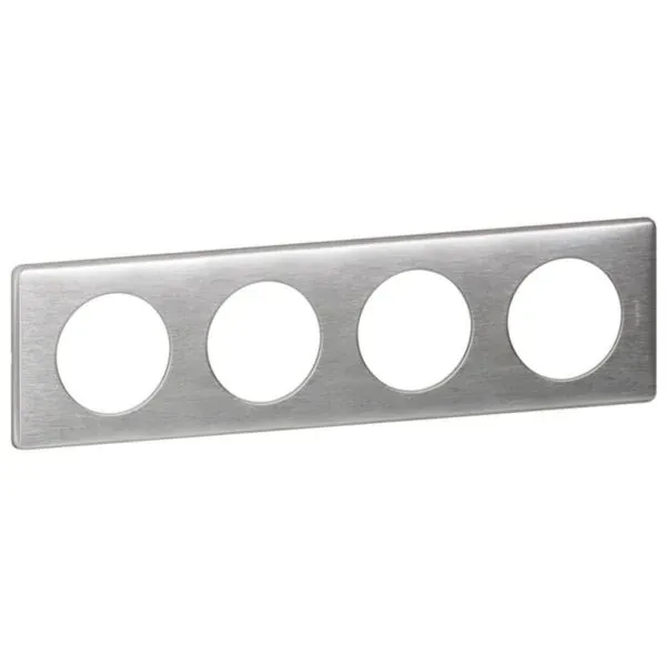 Plaque Céliane Métal 4 postes — finition aluminium — Legrand — image 1