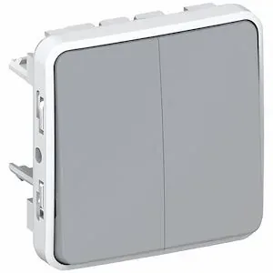 Double va-et-vient Plexo gris — IP55 — IK07 — image 1