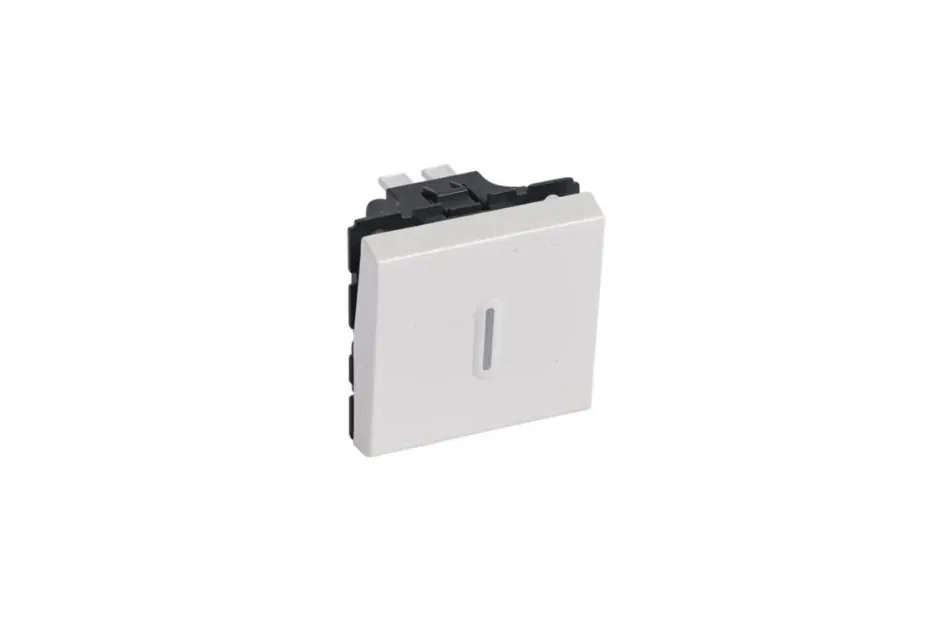 Bouton poussoir inverseur avec voyant — 2 modules — blanc — image 1