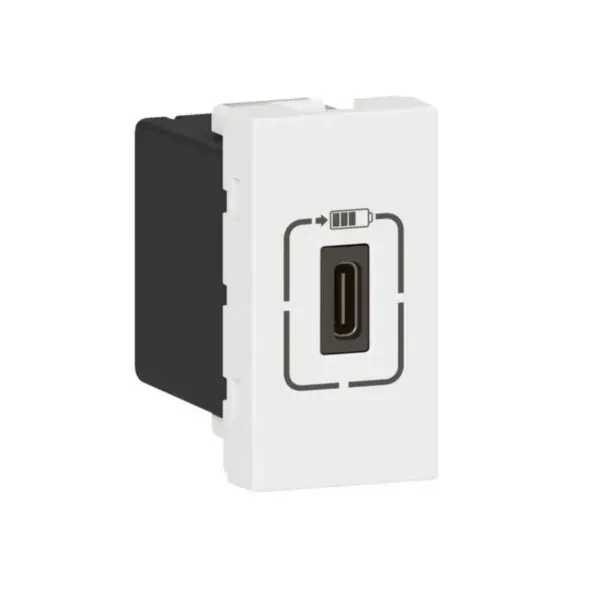 Chargeur USB-C — 1 rangée × 1 module — 5 V-1,5 A (7,5 W) — blanc — image 1