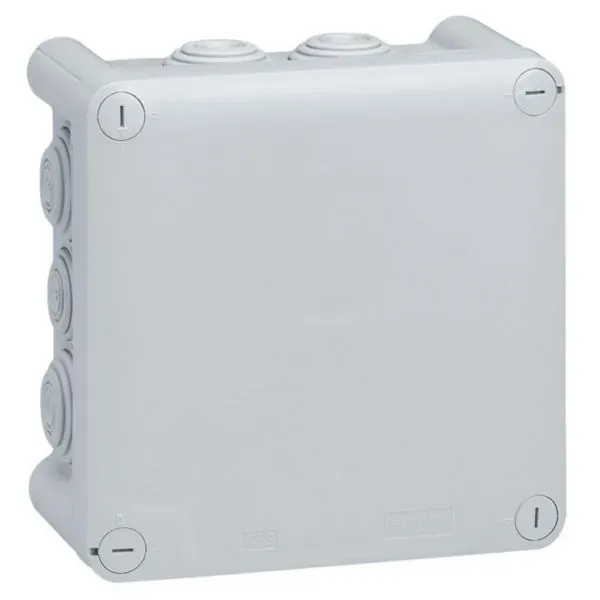 Boîte de dérivation 130×130×74 mm — 10 embouts — IP55/IK07 — gris — image 1