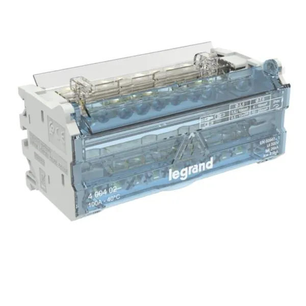 Répartiteur modulaire 2P 100 A — 10 départs — 1 rangée × 6 modules — image 1