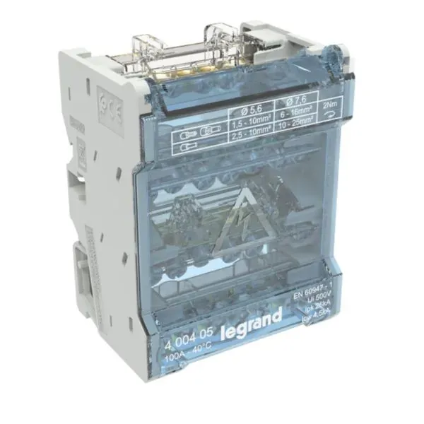Répartiteur modulaire tétrapolaire 100 A — 6 départs — 4 modules — image 1