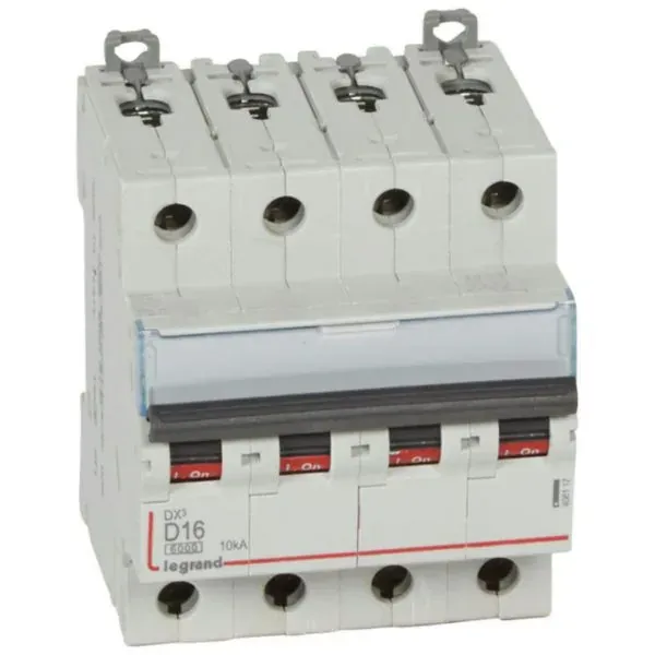 DX3 6000 — Disjoncteur 4P 16 A Courbe D — 1 rangée × 4 modules — image 1