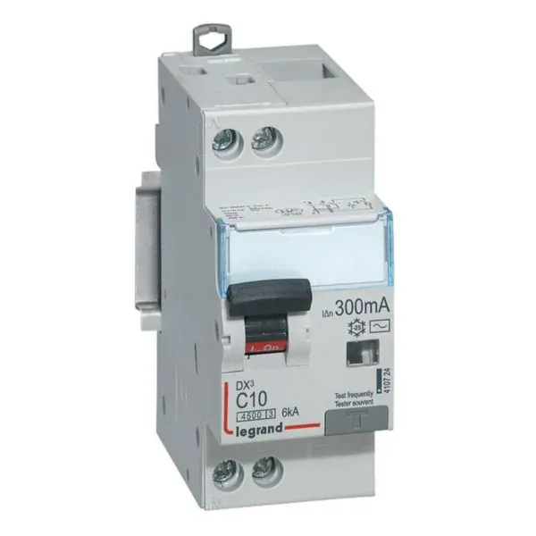 DX³ 4500 — Disjoncteur différentiel 1P+N 10 A courbe C type AC — 300 mA — 6 kA — image 1