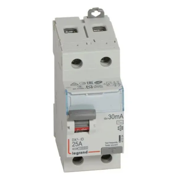 DX³ Interrupteur différentiel 2P 25 A type AC 30 mA — 2 modules — image 1