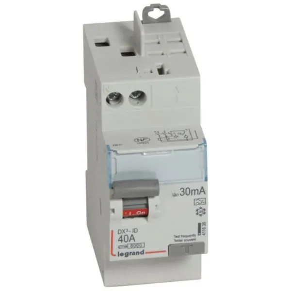 DX³-ID — Interrupteur différentiel 2P 40A type A 30mA — 1 rangée × 2 modules — image 1