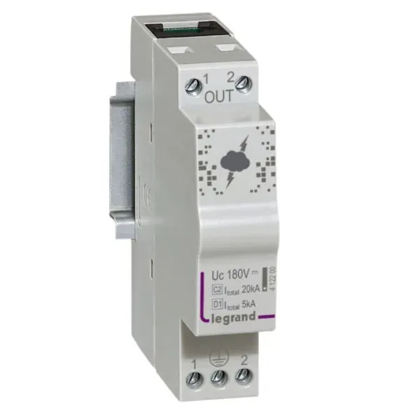Parafoudre RJ45 pour ligne téléphonique 20 kA — 1 module — image 1