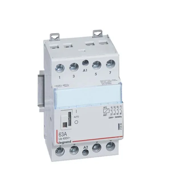 Contacteur de puissance 4P 63 A 230 V~ 4 NO — 1 rangée × 3 modules — image 1