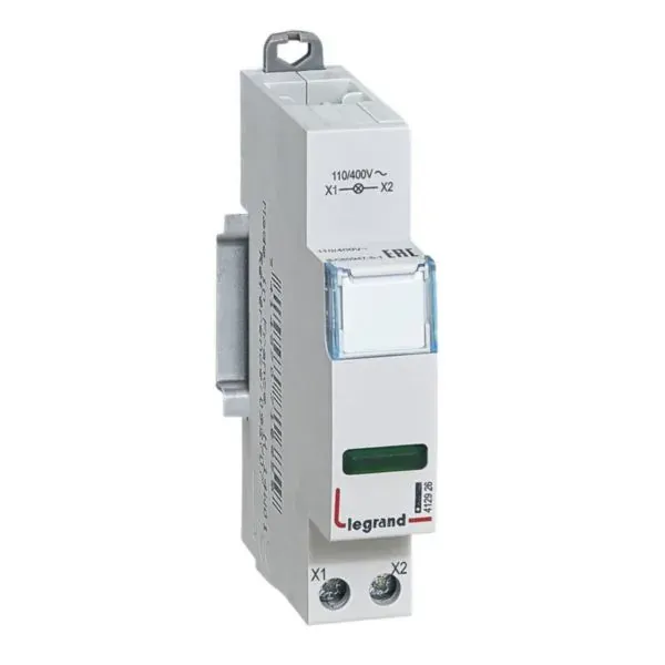 Voyant LED vert 110…400 V~ — 1 module — image 1