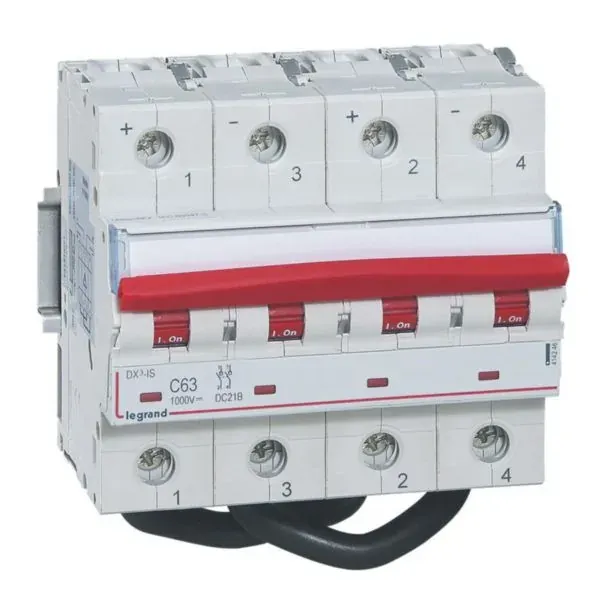 Interrupteur-sectionneur CC 2P 63 A — 1000 V DC — 1 rangée × 6 modules — image 1