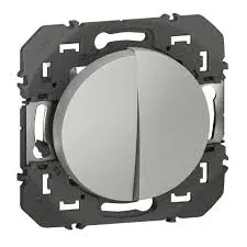 Double interrupteur va-et-vient — 10 AX — effet aluminium Dooxie — image 1