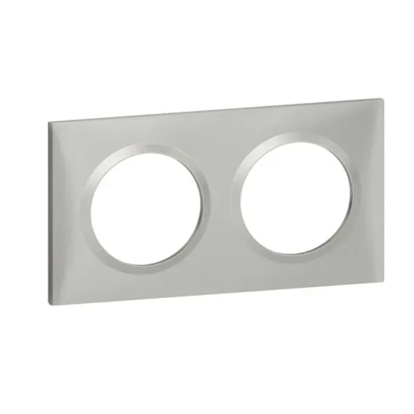 Plaque de finition carrée Dooxie — 2 postes — finition aluminium — image 1