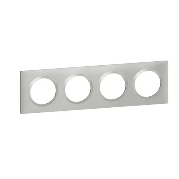 Plaque de finition carrée — 4 postes — finition aluminium — Dooxie — image 1