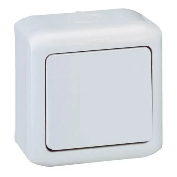 Interrupteur simple — 10 AX — IP44 — gris brillant Forix — image 1