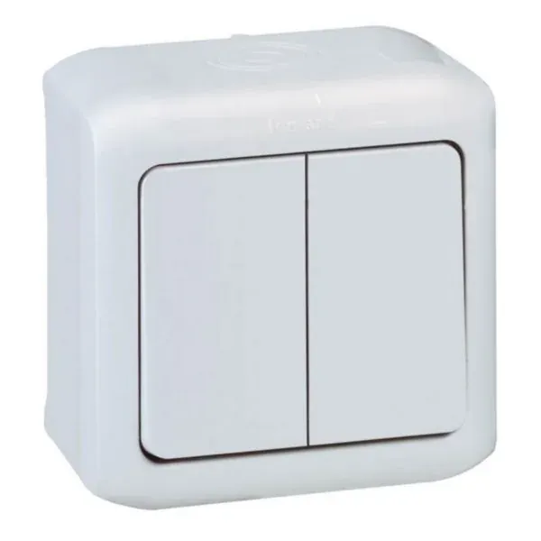 Double va-et-vient Forix — IP44 — 10 AX — gris brillant — image 1