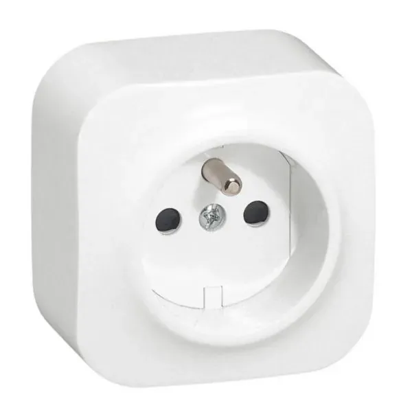 Prise 2P+T 16 A 250 V~ IP2X blanc (gamme Forix) — image 1