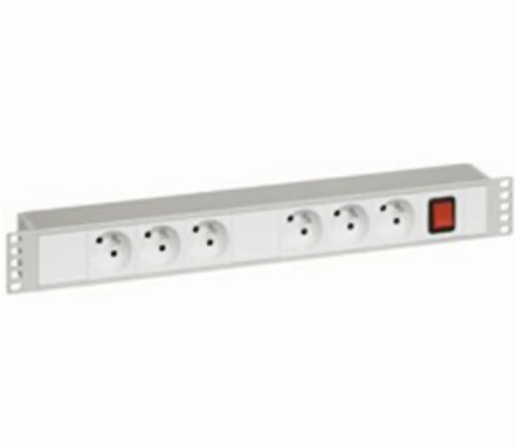 Bloc 19″ — 6 × 2P+T — 230 V — interrupteur à voyant — image 1