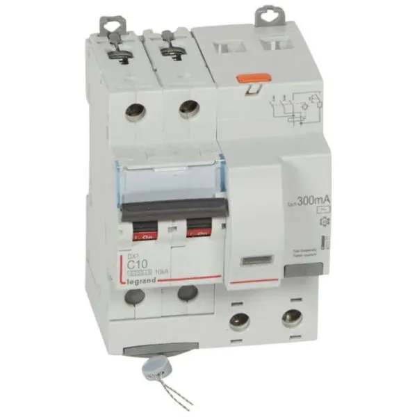 Disjoncteur différentiel 2P 10 A courbe C type AC 300 mA — 10 kA — image 1