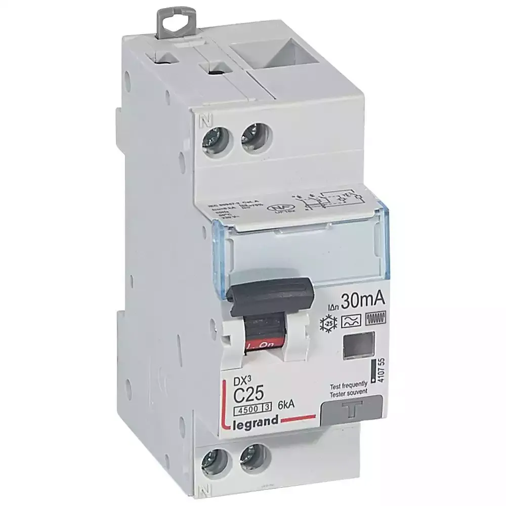 Disjoncteur différentiel DX³4500 — 1P+N 230V~ 25A — typeF 30mA courbe C — 2 modules — image 1
