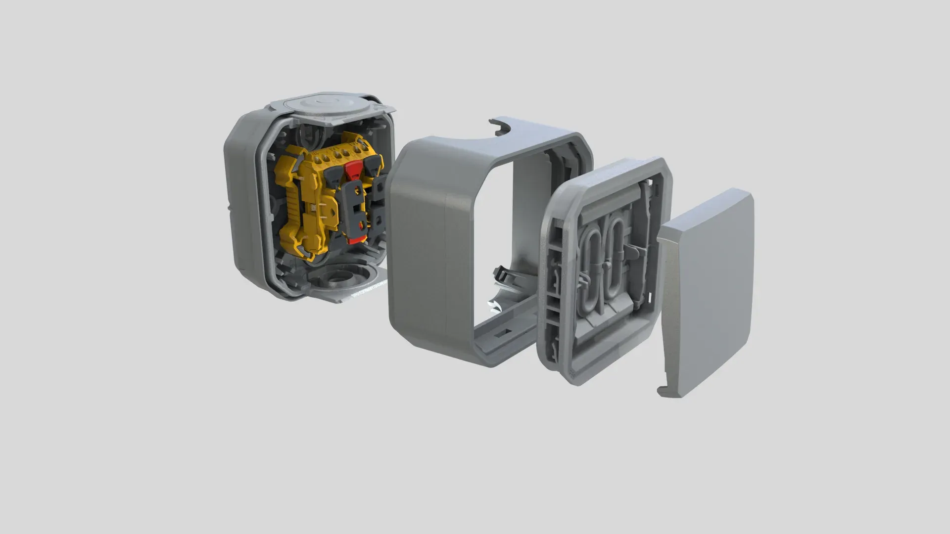 Interrupteur va-et-vient Plexo gris — 10AX 250V — IP55 IK08 — image 1