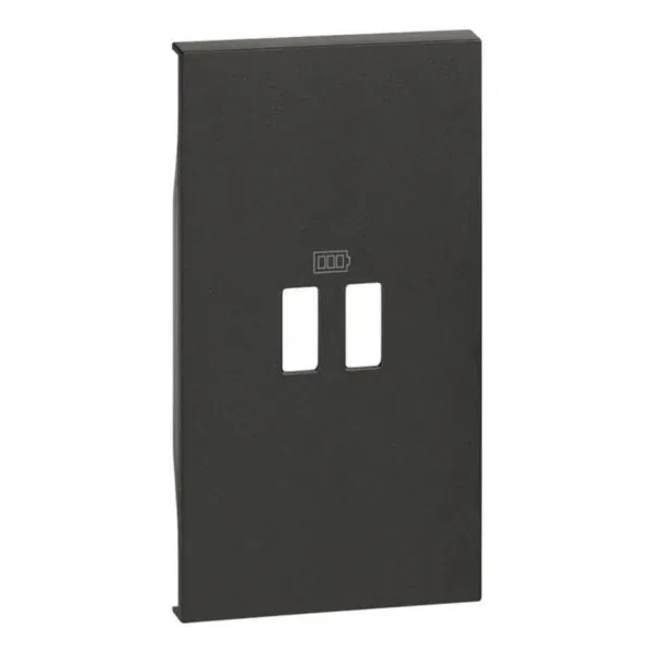 Enjoliveur chargeur USB — 2 modules — noir mat — image 1