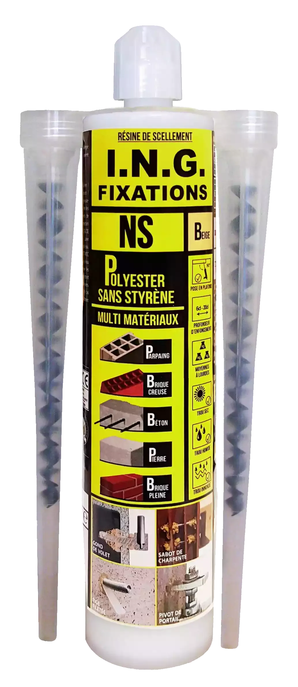 Résine de scellement polyester sans styrène — beige — 300 ml — image 1
