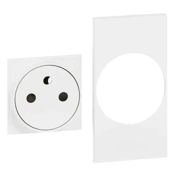 Enjoliveur pour prise 2P+T — 2 modules blanc (gamme Living Now) — image 1