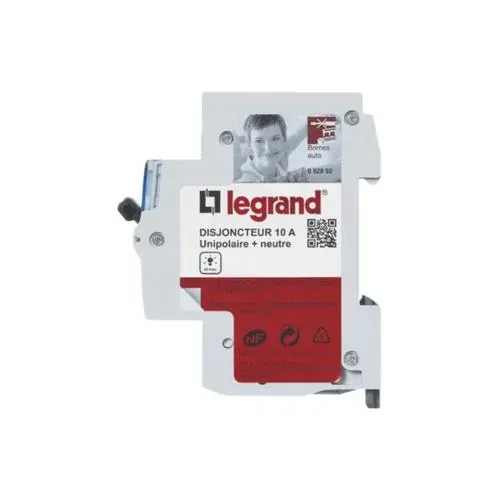 Disjoncteur modulaire 1P+N 10 A 3 kA — bornes automatiques — image 1
