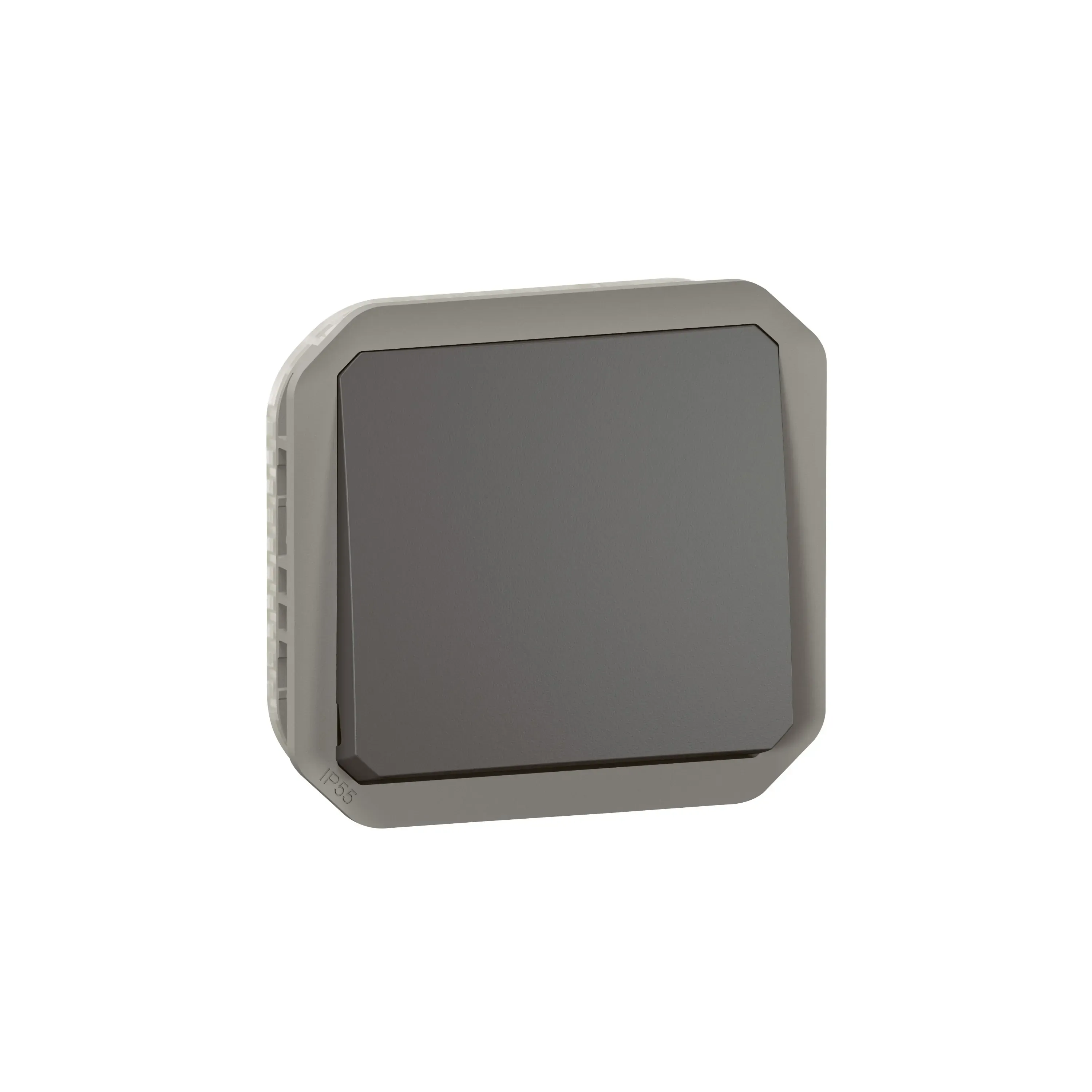 Bouton poussoir NO composable — IP55 IK08 — 10A anthracite — image 1