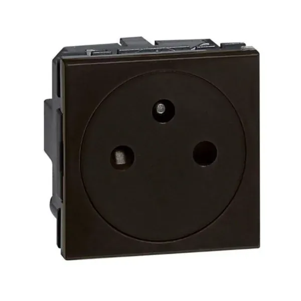 Prise 2P+T 16 A — 1 rangée × 2 modules — noir mat — image 1