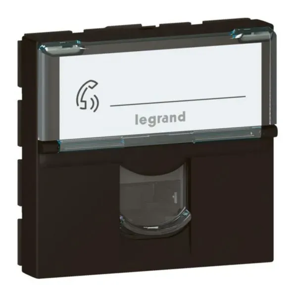 Prise RJ45 Cat6 FTP — 1 rangée × 2 modules — noir mat — image 1