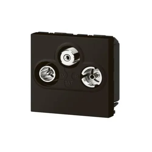 Prise TV-R-SAT — 1 rangée × 2 modules — noir mat — image 1