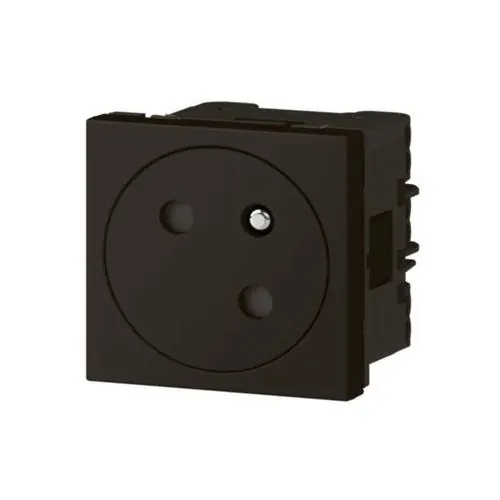 Prise 2P+T surface — 1 rangée × 2 modules — noir mat — image 1