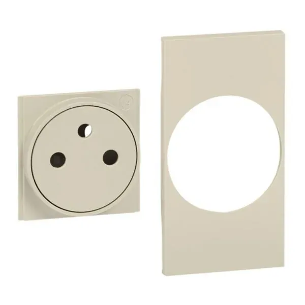 Enjoliveur pour prise 2P+T — 2 modules sable (gamme Living Now) — image 1