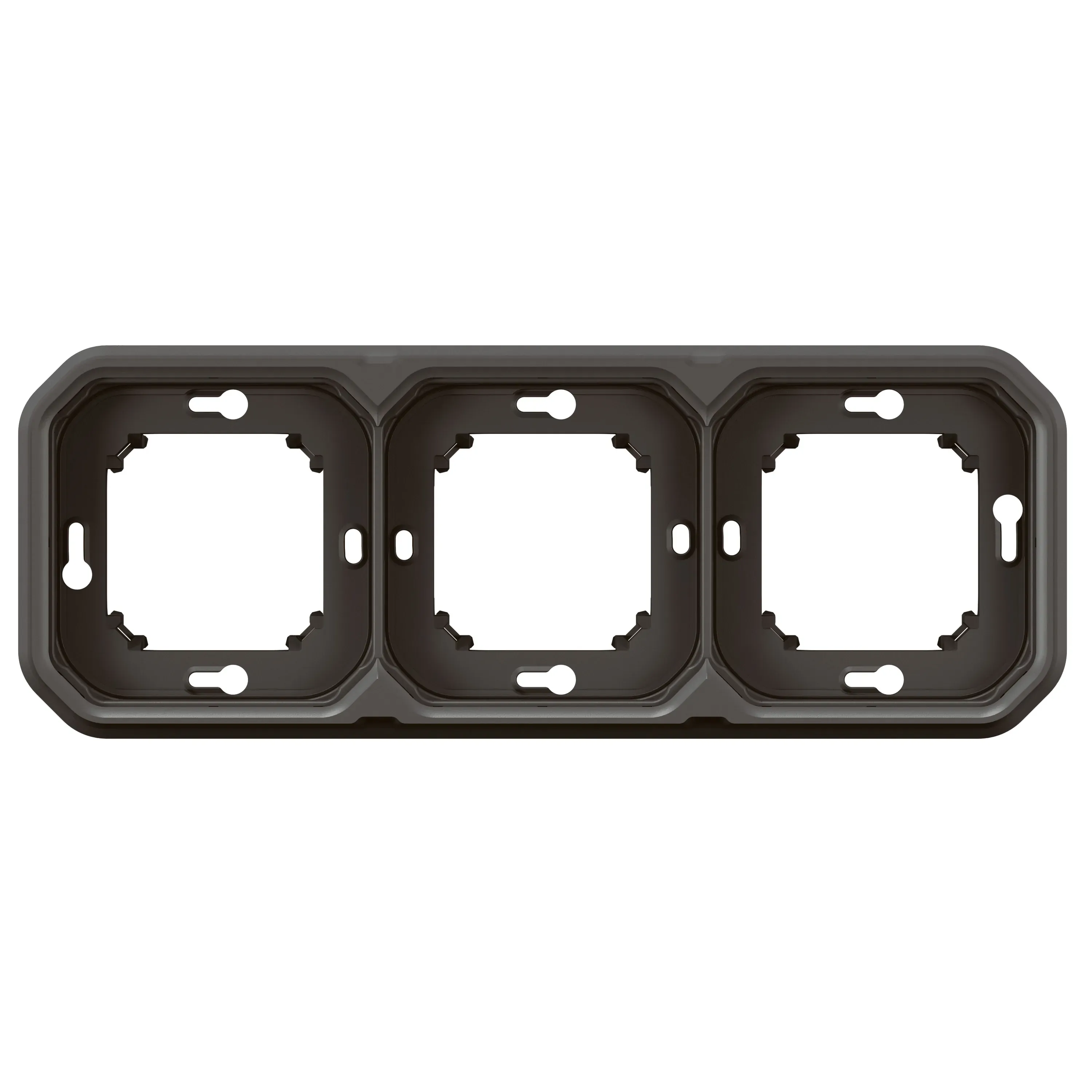 Plaque encastrée 3 postes — IP55 — anthracite — image 1
