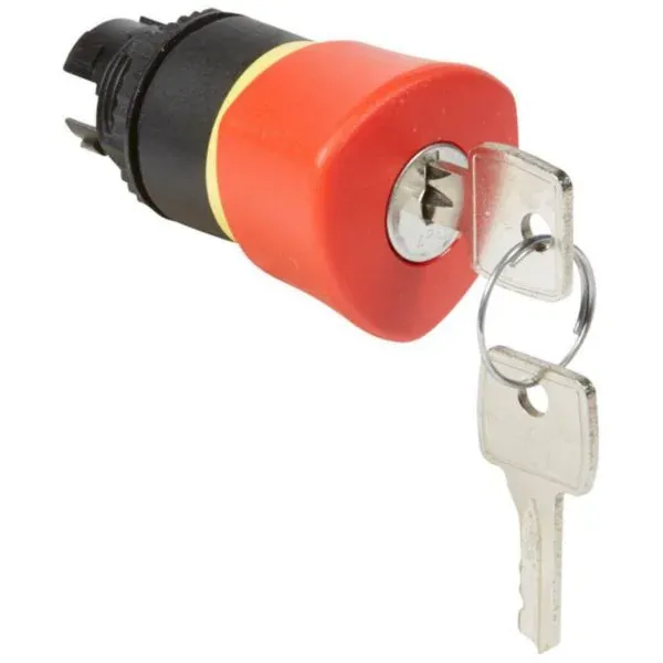 Tête d'arrêt d'urgence Ø40 — clé n°455 — IP69 — rouge — image 1