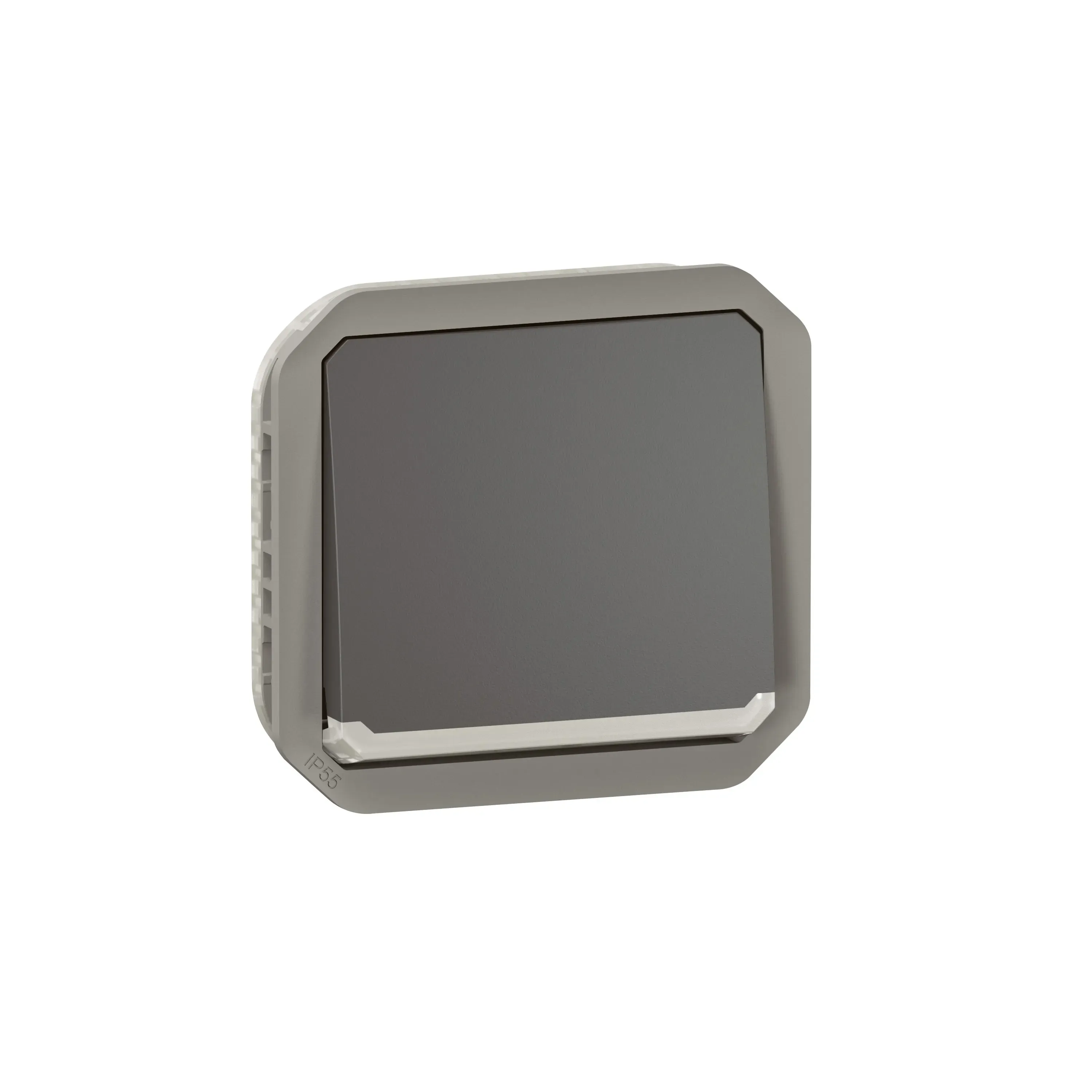 Interrupteur va-et-vient lumineux Plexo — 10AX 250V — IP55 IK08 — anthracite — image 1