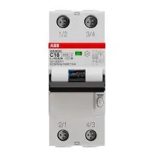 Disjoncteur modulaire 2P 10 A — courbe C — 6/10 kA — série S202 — image 1