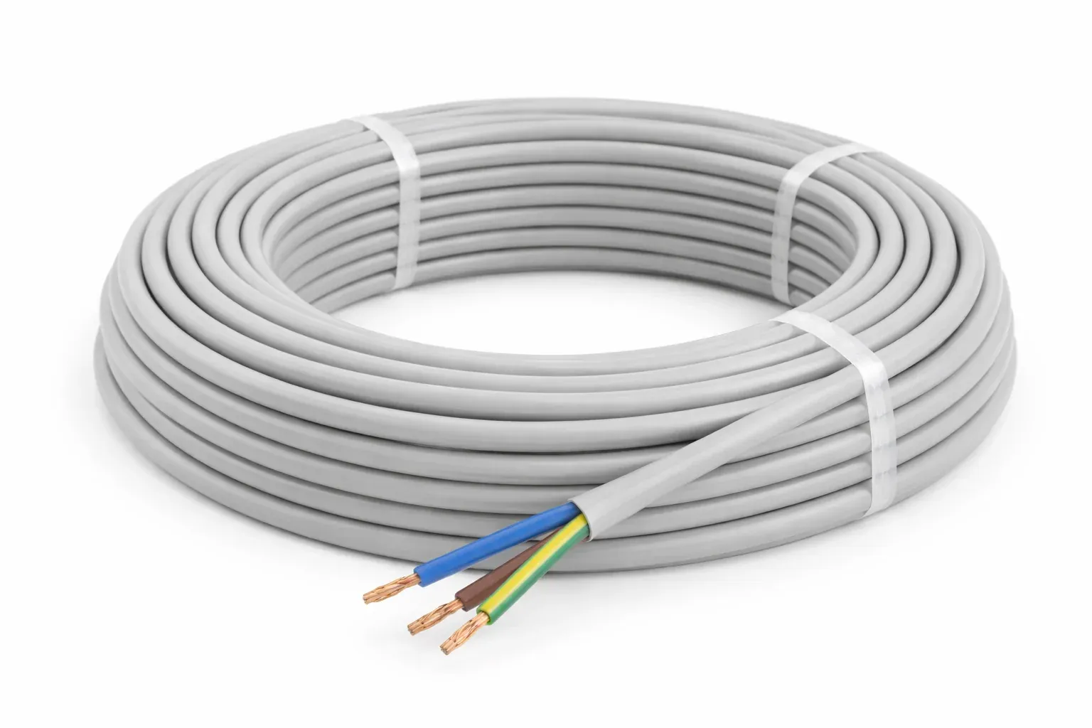Câble HO5 VVF 3G1,5 mm² — gris/bleu — couronne 50 m — image 1