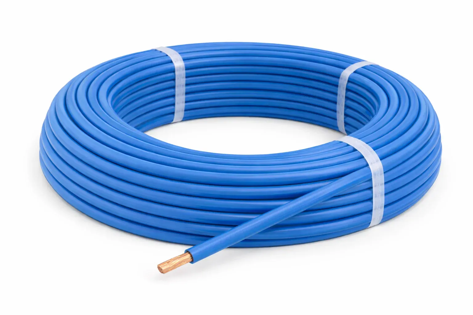 Fil rigide H07V‑U 1×2,5 bleu — couronne 100 m — image 1