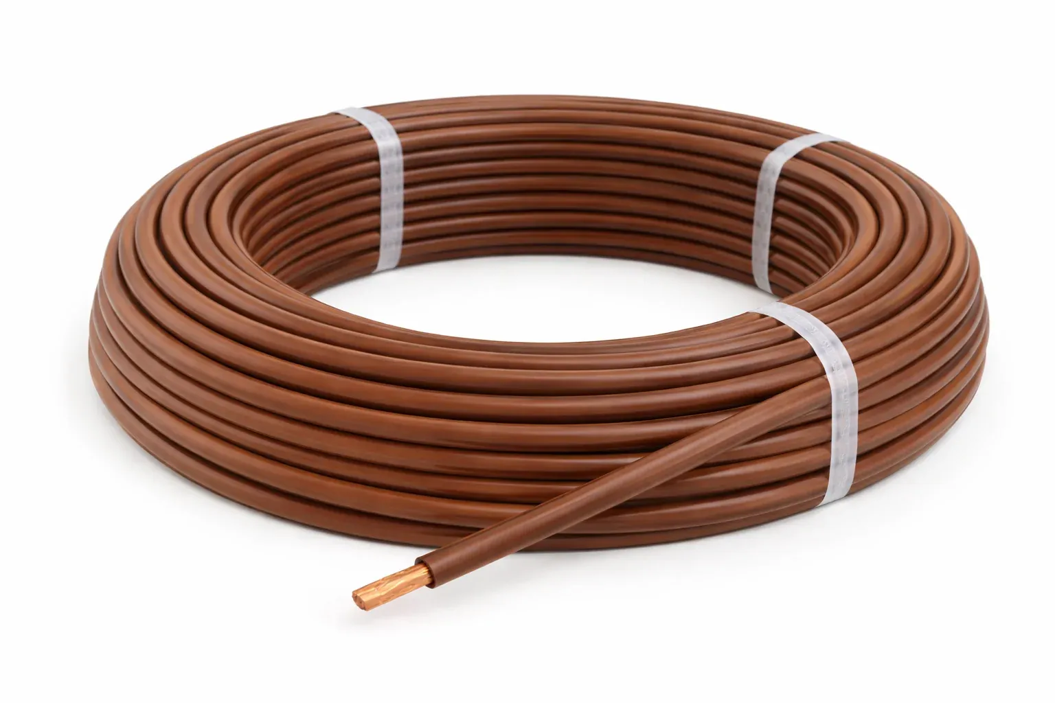 Fil rigide H07V‑U 1×2,5 marron — couronne 100 m — image 1