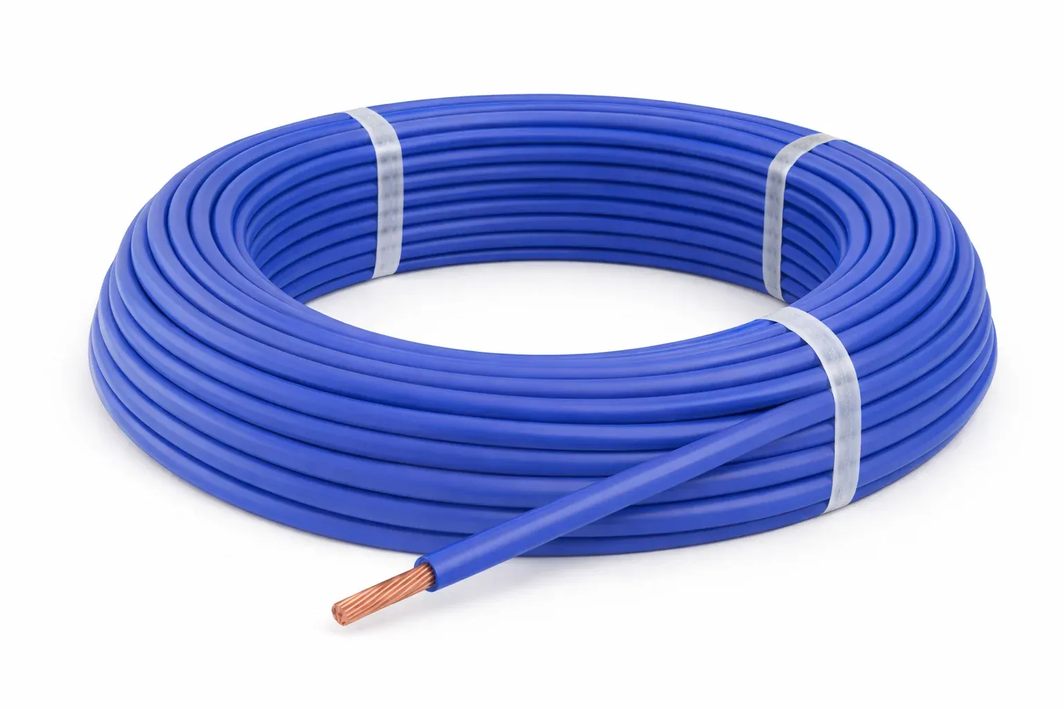 Fil rigide classe 2 H07V‑R 1×6 bleu — couronne 100 m — image 1