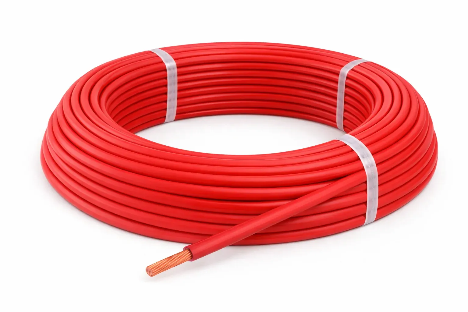 Fil rigide classe 2 H07V‑R 1×6 rouge — couronne 100 m — image 1